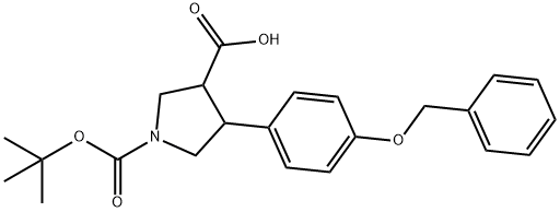 4-(4-(Benzyloxy)phenyl)-1-(tert-butoxycarbonyl)pyrrolidine-3-carboxylic acid Struktur