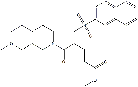 methyl 5-((3-methoxypropyl)(pentyl)amino)-4-((naphthalen-2-ylsulfonyl)methyl)-5-oxopentanoate(WXG02214) Struktur