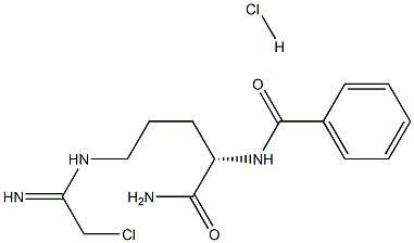 N-[(1S)-1-(Aminocarbonyl)-4-[(2-chloro-1-iminoethyl)amino]butyl]-benzamide hydrochloride Struktur