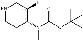 trans-(3-fluoro-piperidin-4-yl)methyl-carbamic acid tert-butyl ester Struktur