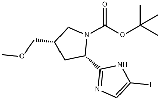 (2S,4S)-2-(5-Iodo-1H-imidazol-2-yl)-4-(methoxymethyl)-1-pyrrolidinecarboxylic acid 1,1-dimethylethyl ester Struktur