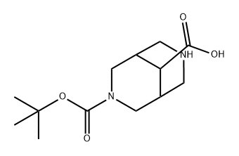 3,7-Diaza-bicyclo[3.3.1]nonane-3,9-dicarboxylic acid 3-tert-butyl ester Struktur