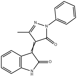 (Z)-3-(3-methyl-5-oxo-1-phenyl-1H-pyrazol-4(5H)-ylidene)indolin-2-one Struktur