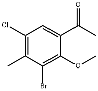 1-(3-bromo-5-chloro-2-methoxy-4-methylphenyl)ethanone Struktur