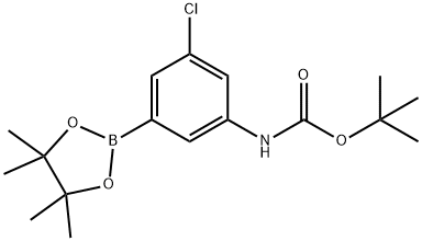 tert-butyl N-[3-chloro-5-(tetramethyl-1,3,2-dioxaborolan-2-yl)phenyl]carbamate Struktur