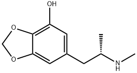 (S)-6-(2-Methylamino-propyl)-benzo[1,3]dioxol-4-ol Struktur