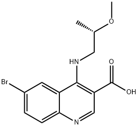 6-bromo-4-[[(2S)-2-methoxypropyl]amino]quinoline-3-carboxylic acid Struktur