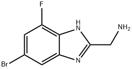 (5-bromo-7-fluoro-1H-1,3-benzodiazol-2-yl)methanamine Struktur