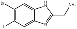 (5-bromo-6-fluoro-1H-1,3-benzodiazol-2-yl)methanamine Struktur