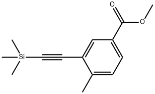 4-methyl-3-[2-(trimethylsilyl)ethynyl]benzoic acid methyl ester Struktur