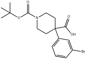 1-Boc-4-(3-bromophenyl)-4-carboxypiperidine Struktur