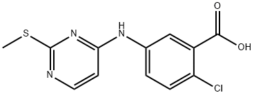 2-Chloro-5-((2-(methylthio)pyrimidin-4-yl)amino)benzoic acid Struktur