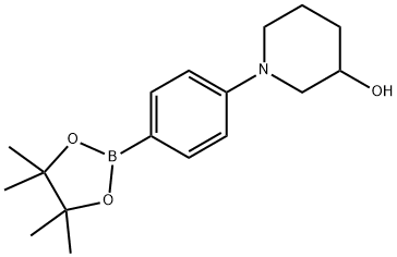 1-(4-(4,4,5,5-tetramethyl-1,3,2-dioxaborolan-2-yl)phenyl)piperidin-3-ol Struktur