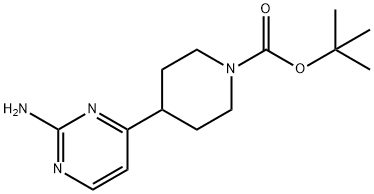 tert-butyl 4-(2-aminopyrimidin-4-yl)piperidine-1-carboxylate Struktur