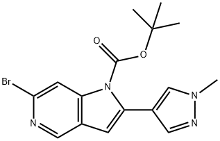 t-butyl 6-bromo-2-(1-methyl-1H-pyrazol-4-yl)-1H-pyrrolo[3,2-c]pyridine-1-carboxylate Struktur