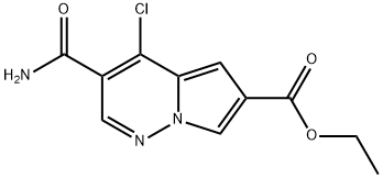 ethyl 3-carbamoyl-4-chloropyrrolo[1,2-b]pyridazine-6-carboxylate Struktur