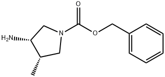 (3S,4S)-3-amino-4-methyl-1-pyrrolidinecarboxylic acid phenylmethyl ester Struktur