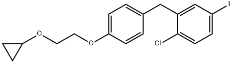 1-chloro-2-(4-(2-cyclopropoxyethoxy)benzyl)-4-iodobenzene Struktur