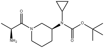 [(S)-1-((S)-2-Amino-propionyl)-piperidin-3-yl]-cyclopropyl-carbamic acid tert-butyl ester Struktur