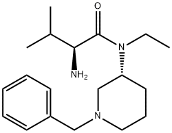 (S)-2-Amino-N-((R)-1-benzyl-piperidin-3-yl)-N-ethyl-3-methyl-butyramide Struktur