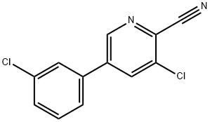 5-(3-chlorophenyl)-3-chloro-2-cyanopyridin Struktur