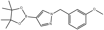 1-[(3-methoxyphenyl)methyl]-4-(4,4,5,5-tetramethyl-1,3,2-dioxaborolan-2-yl)-1H-pyrazole Struktur