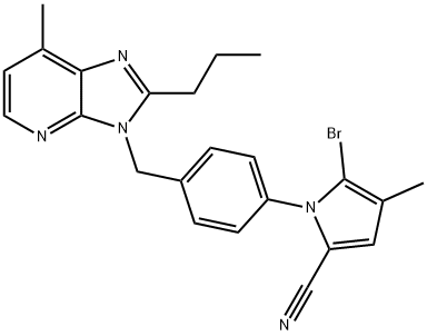 5-Bromo-4-methyl-1-(4-((7-methyl-2-propyl-3H-imidazo[4,5-b]pyridin-3-yl)methyl)phenyl)-1H-pyrrole-2-carbonitrile Struktur