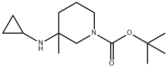 tert-butyl 3-(cyclopropylamino)-3-methylpiperidine-1-carboxylate Struktur