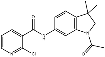 N-(1-acetyl-3,3-dimethyl-2,3-dihydro-1H-indol-6-yl)-2-chloronicotinamide Struktur