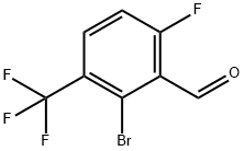 2-Bromo-6-fluoro-3-(trifluoromethyl)benzaldehyde Struktur