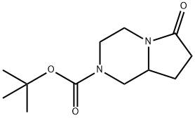 tert-butyl hexahydro-6-oxopyrrolo[1,2-a]pyrazine-2(1H)-carboxylate Struktur