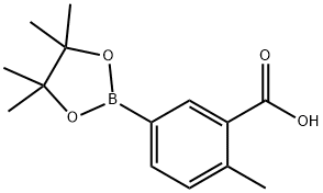 2-Methyl-5-(4,4,5,5-tetramethyl-[1,3,2]dioxaborolan-2-yl)-benzoic acid Struktur