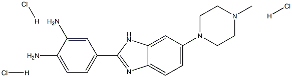 1,2-Benzenediamine, 4-[6-(4-methyl-1-piperazinyl)-1H-benzimidazol-2-yl]-, trihydrochloride Struktur