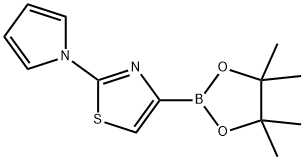 2-(1H-pyrrol-1-yl)-4-(4,4,5,5-tetramethyl-1,3,2-dioxaborolan-2-yl)thiazole Struktur