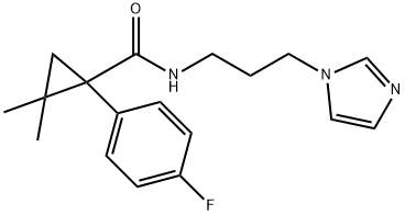 N-(3-(1H-imidazol-1-yl)propyl)-1-(4-fluorophenyl)-2,2-dimethylcyclopropane-1-carboxamide