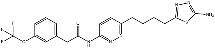 N-(6-(4-(5-Amino-1,3,4-Thiadiazol-2-Yl)Butyl)Pyridazin-3-Yl)-2-(3-(Trifluoromethoxy)Phenyl)Acetamide Struktur