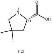 (S)-4,4-dimethylpyrrolidine-2-carboxylic acid hydrochloride Struktur