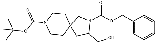 2-Benzyl 8-Tert-Butyl 3-(Hydroxymethyl)-2,8-Diazaspiro[4.5]Decane-2,8-Dicarboxylate Struktur