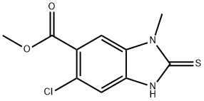 Methyl 5-chloro-2-mercapto-1-methyl-1H-benzo[d]imidazole-6-carboxylate Struktur