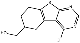 (4-chloro-5,6,7,8-tetrahydrobenzo[4,5]thieno[2,3-d]pyrimidin-6-yl)methanol Struktur