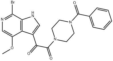 1-(4-benzoylpiperazin-1-yl)-2-(7-bromo-4-methoxy-1H-pyrrolo[2,3-c]pyridin-3-yl)ethane-1,2-dione Struktur