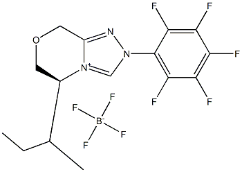 (5S)-5,6-dihydro-5-(1-methylpropyl)-2-(2,3,4,5,6-pentafluorophenyl)-8H-1,2,4-Triazolo[3,4-c][1,4]oxazinium tetrafluoroborate Struktur