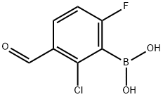 2-Chloro-6-fluoro-3-formylphenylboronic acid Struktur