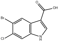 5-bromo-6-chloro-1H-Indole-3-carboxylic acid Struktur