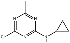 4-chloro-N-cyclopropyl-6-methyl-1,3,5-triazin-2-amine Struktur