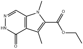 Ethyl 1,3-dimethyl-4-oxo-4,5-dihydro-1H-pyrrolo[2,3-d]pyridazine-2-carboxylate Struktur