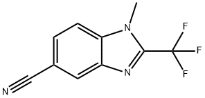 1-methyl-2-(trifluoromethyl)-1H-benzo[d]imidazole-5-carbonitrile Struktur