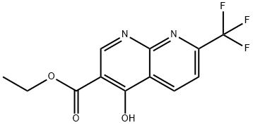 ethyl 4-hydroxy-7-(trifluoromethyl)-1,8-naphthyridine-3-carboxylate Struktur