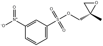 Benzenesulfonic acid, 3-nitro-, [(2S)-2-methyloxiranyl]methyl ester
 Struktur