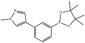 1-methyl-4-(3-(4,4,5,5-tetramethyl-1,3,2-dioxaborolan-2-yl)phenyl)-1H-pyrazole Struktur